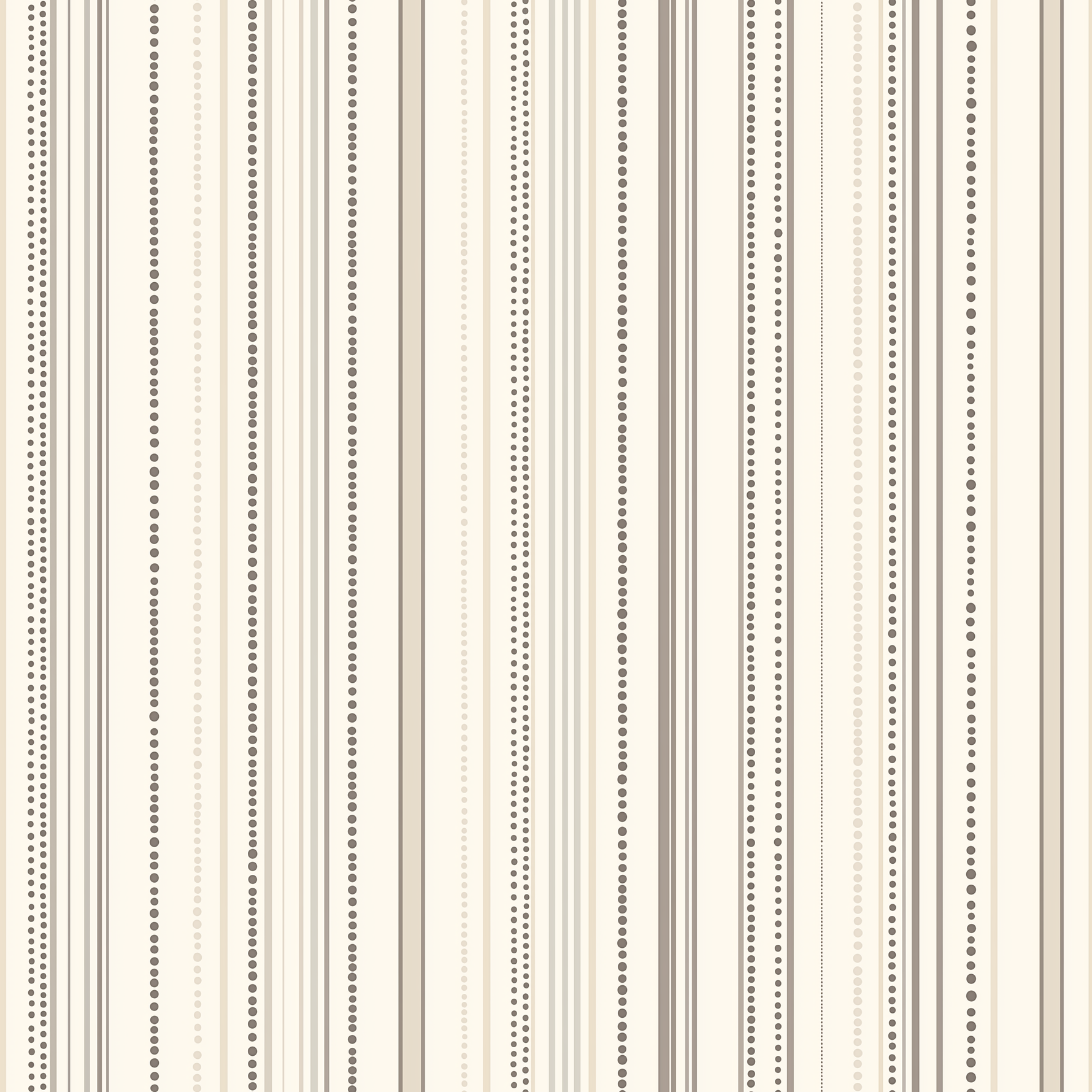 Papier peint motif à rayures - Lignes verticales et points alignés beige taupe et gris - Design