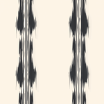 Papier peint motif abstrait - Bandes verticales déchirées noir sur fond crème - Design