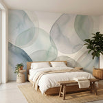 papier peint abstrait cercles aquarelle superposes tons vert sauge gris bleu et -10