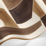 Papier peint panoramique abstrait - Formes géométriques découpées tons beige crème et brun chocolat sur mesure - Matière