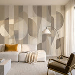 papier peint abstrait formes geometriques transparentes superposees tons beige c-7