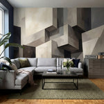 papier peint abstrait formes geometriques tridimensionnelles blocs architecturau-10