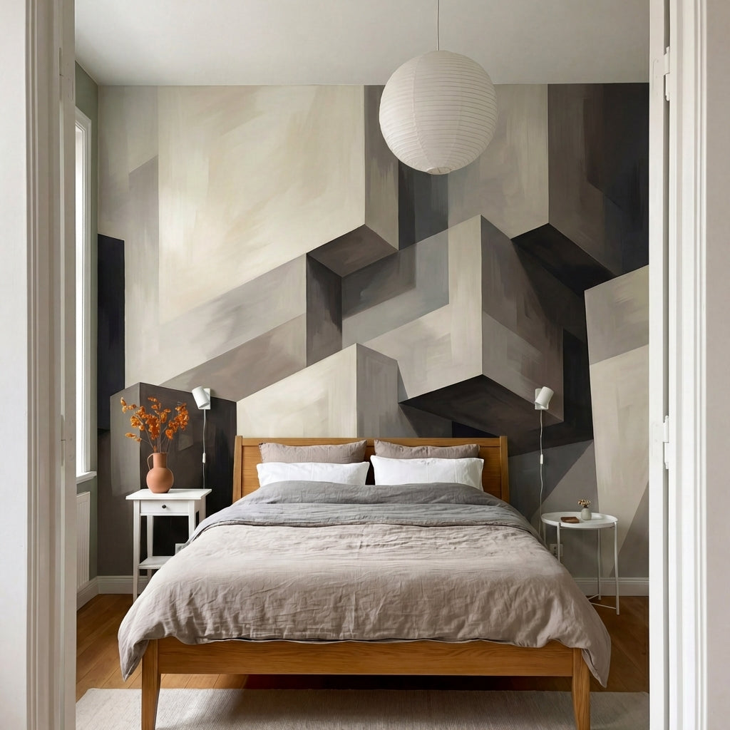 papier peint abstrait formes geometriques tridimensionnelles blocs architecturau-6