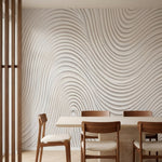 papier peint abstrait lignes courbes ondulantes relief sculptural tons beige cre-3