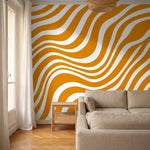 papier peint abstrait rayures ondulees fluides vagues dynamiques fond orange vif-10