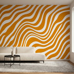 papier peint abstrait rayures ondulees fluides vagues dynamiques fond orange vif-3