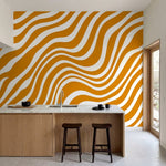papier peint abstrait rayures ondulees fluides vagues dynamiques fond orange vif-4