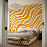 papier peint abstrait rayures ondulees fluides vagues dynamiques fond orange vif-9