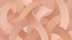 Papier peint panoramique abstrait - Rubans entrelacés superposés dégradé rose corail beige et orange sur mesure - Design
