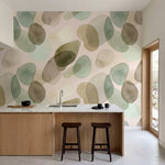 papier peint aquarelle feuilles eucalyptus superposees tons vert sauge et beige -2