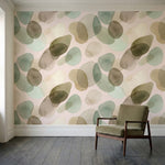 papier peint aquarelle feuilles eucalyptus superposees tons vert sauge et beige -4
