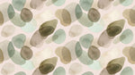 Papier peint panoramique aquarelle - Feuilles eucalyptus superposées tons vert sauge et beige crème sur mesure - Design