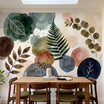 papier peint botanique feuilles eucalyptus fougeres aquarelle tons vert sauge ro-HERO-9