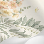 Papier peint panoramique botanique - Fleurs sauvages ranunculus foxglove campanules tons rose poudré et beige crème sur mesure - Matière