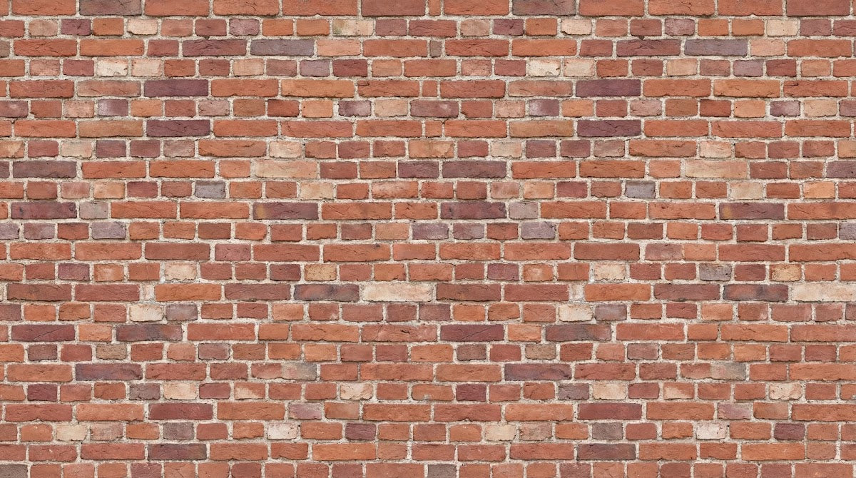 Papier peint panoramique effet brique - Mur briquettes traditionnelles joints blancs tons rouge brique et terre cuite sur mesure - Design