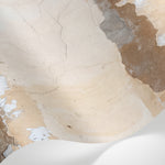 Papier peint panoramique effet brique - Mur vieilli écaillé tons beige crème brun et gris taupe sur mesure - Matière