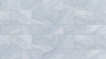 Papier peint panoramique effet marbre - Carrelage rectangulaire veines diagonales gris bleu et blanc sur mesure - Design