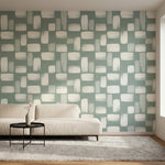 papier peint effet marbre coups de pinceau rectangulaires brosses tons vert saug-1