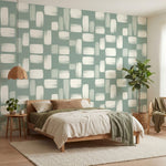papier peint effet marbre coups de pinceau rectangulaires brosses tons vert saug-VARIANTE-8