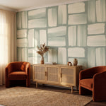 papier peint effet marbre rectangles brosses texture pierre tons vert sauge et b-VARIANTE-8