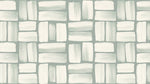 Papier peint panoramique effet marbre - Rectangles brossés texture pierre tons vert sauge et blanc crème sur mesure - Design