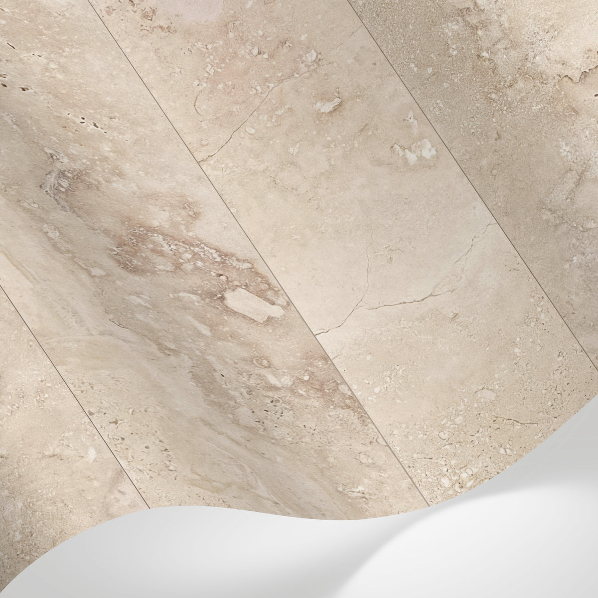 Papier peint panoramique effet marbre - Texture pierre naturelle de travertin beige sable et veines dorées sur mesure - Matière