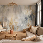 papier peint effet marbre veines fluides organiques nuages mineraux tons beige c-9