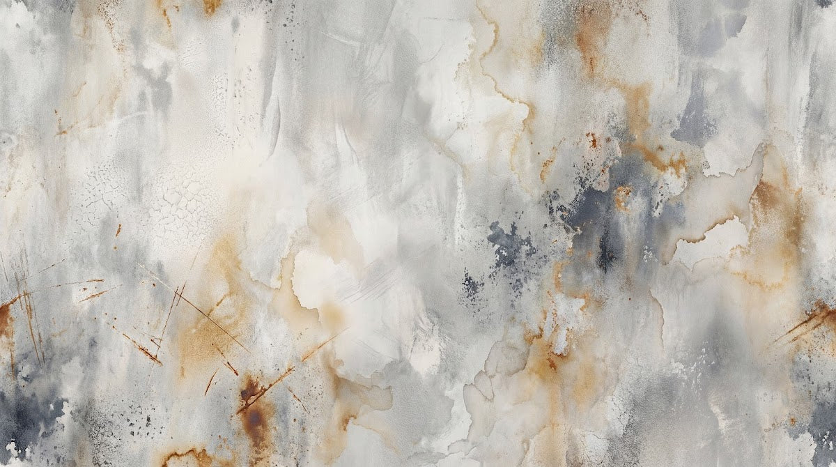 Papier peint panoramique effet marbre - Veines fluides organiques nuages minéraux tons beige crème et gris anthracite sur mesure - Design