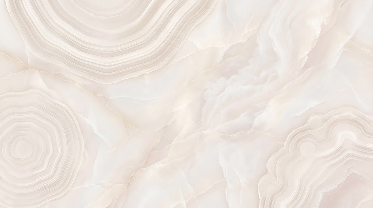 Papier peint panoramique effet marbre - Veines tourbillons fluides dégradé beige rosé et blanc crème sur mesure - Design