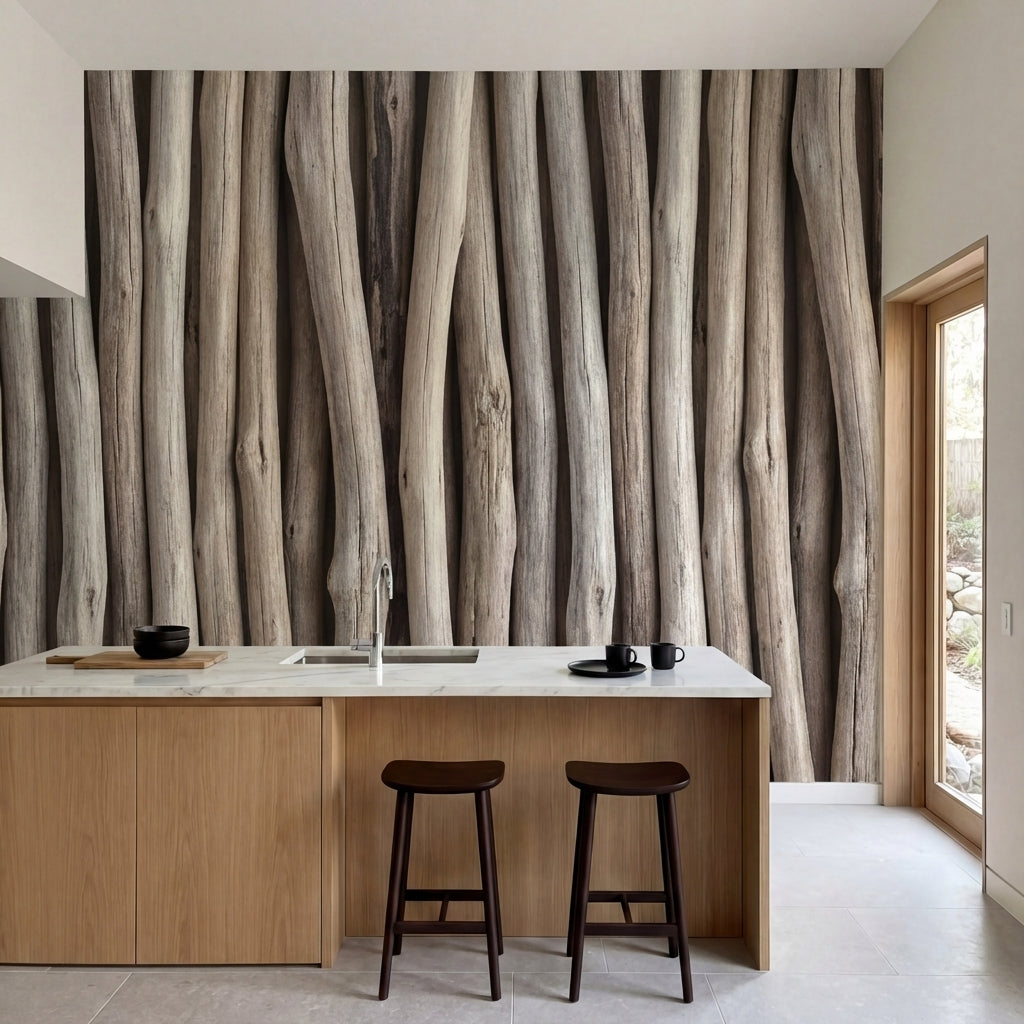 papier peint fibres naturelles branches bois flotte verticales entrelacees tons -2