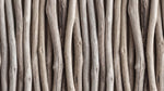 Papier peint panoramique effet bois - Branches bois flotté verticales entrelacées tons beige grisé et brun sur mesure - Design