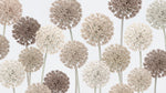 Papier peint panoramique floral - Alliums boules florales tiges longues tons beige rosé et brun taupe sur mesure - Design