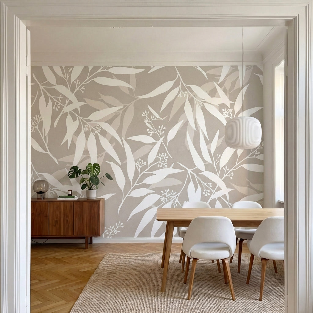 papier peint floral moderne feuilles stylisees branches delicates tons beige cre-VARIANTE-7