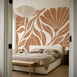 papier peint floral moderne fleurs radiantes stylisees petales geometriques tons-10
