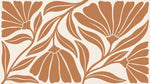 Papier peint panoramique floral - Fleurs radiantes stylisées pétales géométriques tons terracotta brun et beige sur mesure - Design