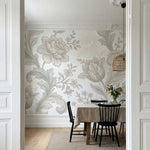 papier peint floral noir et blanc pivoines detaillees feuillages ornementaux ara-VARIANTE-6