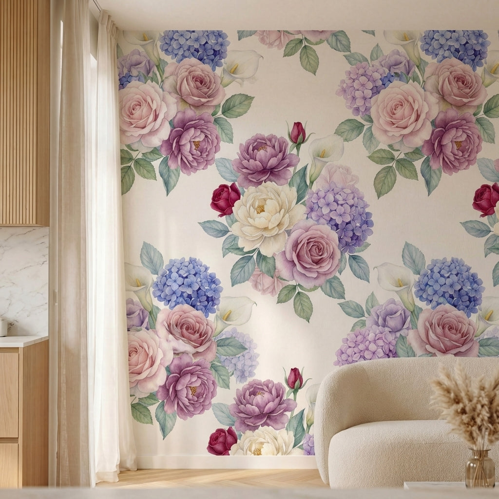papier peint floral rose roses pivoines hortensias callas motifs repetitifs fond-HERO-7