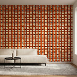 papier peint geometrique demicercles et ovales sur tiges orange terracotta noir -HERO-1