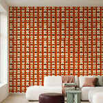 papier peint geometrique demicercles et ovales sur tiges orange terracotta noir -HERO-2