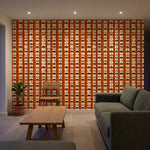 papier peint geometrique demicercles et ovales sur tiges orange terracotta noir -VARIANTE-1