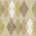 Papier peint motif géométrique - Losanges et formes diamant beige taupe et vert sauge - Design