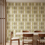 papier peint geometrique losanges et formes diamant beige taupe et vert sauge pa-HERO-2