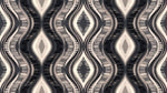 Papier peint panoramique geometrique - Motifs ondulés diamants rayures chevrons tons noir beige et gris taupe sur mesure - Design
