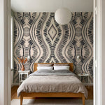 papier peint geometrique motifs ondules losanges rayures chevrons tons beige cre-7