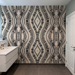 papier peint geometrique motifs ondules losanges rayures chevrons tons beige cre-9