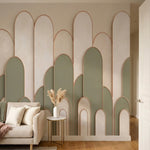 papier peint geometrique or arches arrondies repetitives entrelacees fond beige -HERO-10