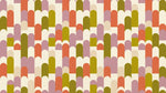 Papier peint panoramique géométrique - Arches répétitives arrondies fond crème olive et accents dorés sur mesure - Design