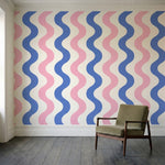 papier peint geometrique rose ondulations fluides alternees repetitives tons ros-2