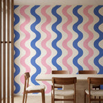 papier peint geometrique rose ondulations fluides alternees repetitives tons ros-3