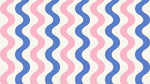 Papier peint panoramique géométrique rose - Ondulations fluides alternées répétitives tons rose pastel bleu lavande sur mesure - Design